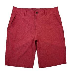 CoolKeep Stretch Performance Shorts Men's Size 32 Red Lightweight Casual